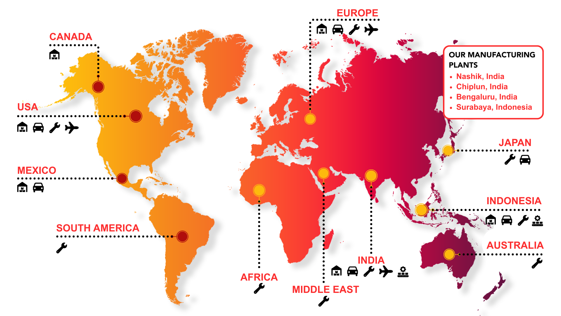 JK Maini Global Presence Map